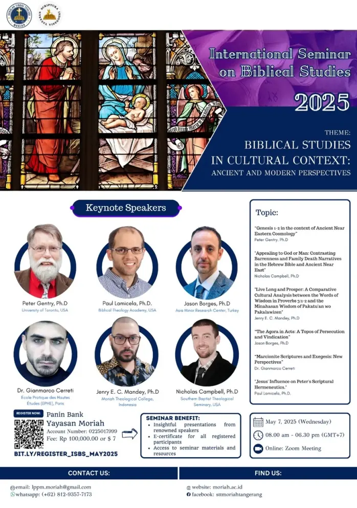 Internasional Seminar on Biblical Studies (ISBS) "Biblical Studies in Cultural Context: Ancient and Modern Perspectives"
