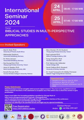 International Seminar on Biblical Studies: Biblical Studies in Multi-Perspective Approaches
